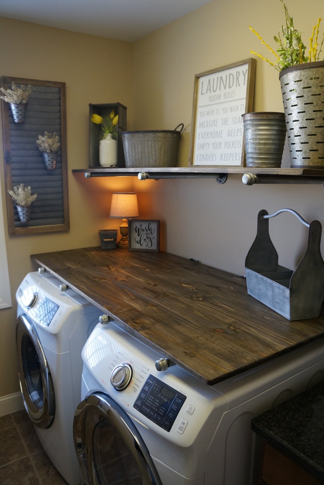 Laundry Room Makevover for under $250! With DIY Rustic ...