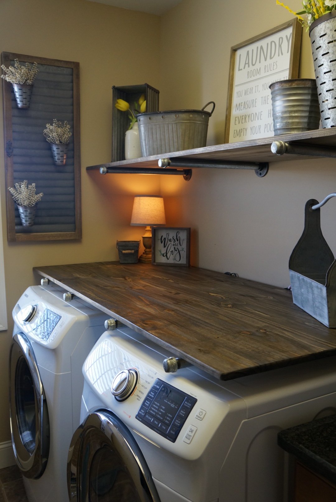 laundry room makeover viral pin