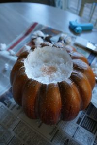 Sunflower pumpkin with styrofoam pumpkin