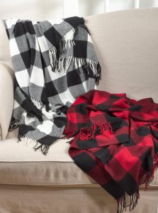 Buffalo check throw red and black and white gift guide