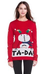 ugly christmas sweater snowman womans sweater