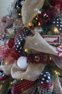 Buffalo Check Christmas decor living room christmas tree how to decorate a tree for christmas black white and red burlap natural casual tree