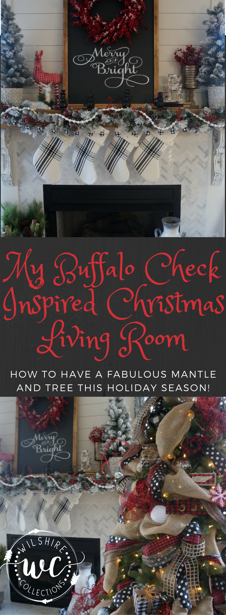 Buffalo Check And Plaid Inspired Christmas Decor In Living Room