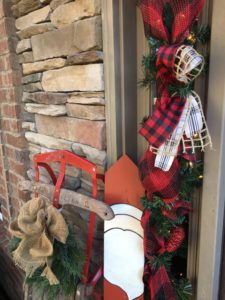 festive and easy christmas front porch sled garland buffalo check