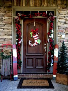 festive and easy christmas front porch with buffalo check