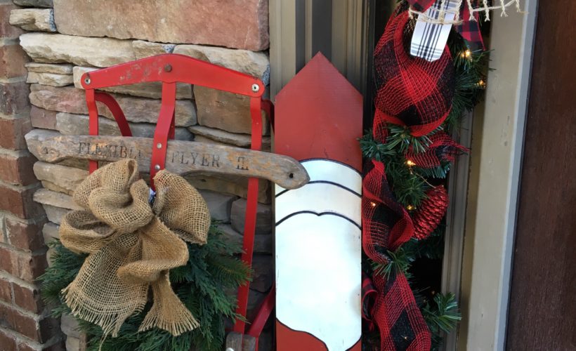 festive and easy christmas front porch old vintage sled