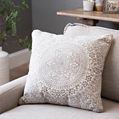 gray medallion pillow for pillows and throws gift guide