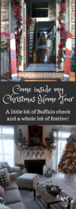 Christmas home tour. Buffalo check, red, black and white decor. Living room, dining room, mudroom, entry way and more. Buffalo check christmas decor