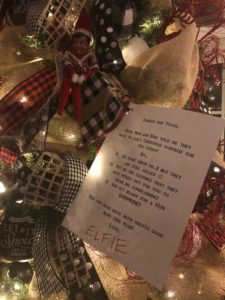 Christmas surprise puppy, note from elf on the shelf telling the kids they had a surprise