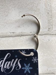 simple diy christmas card project using key ring and ribbon
