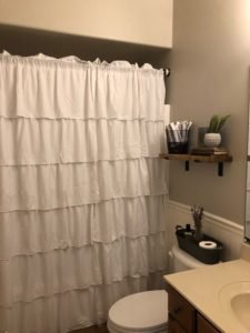 100 dollar room challenge bathroom makeover in progress