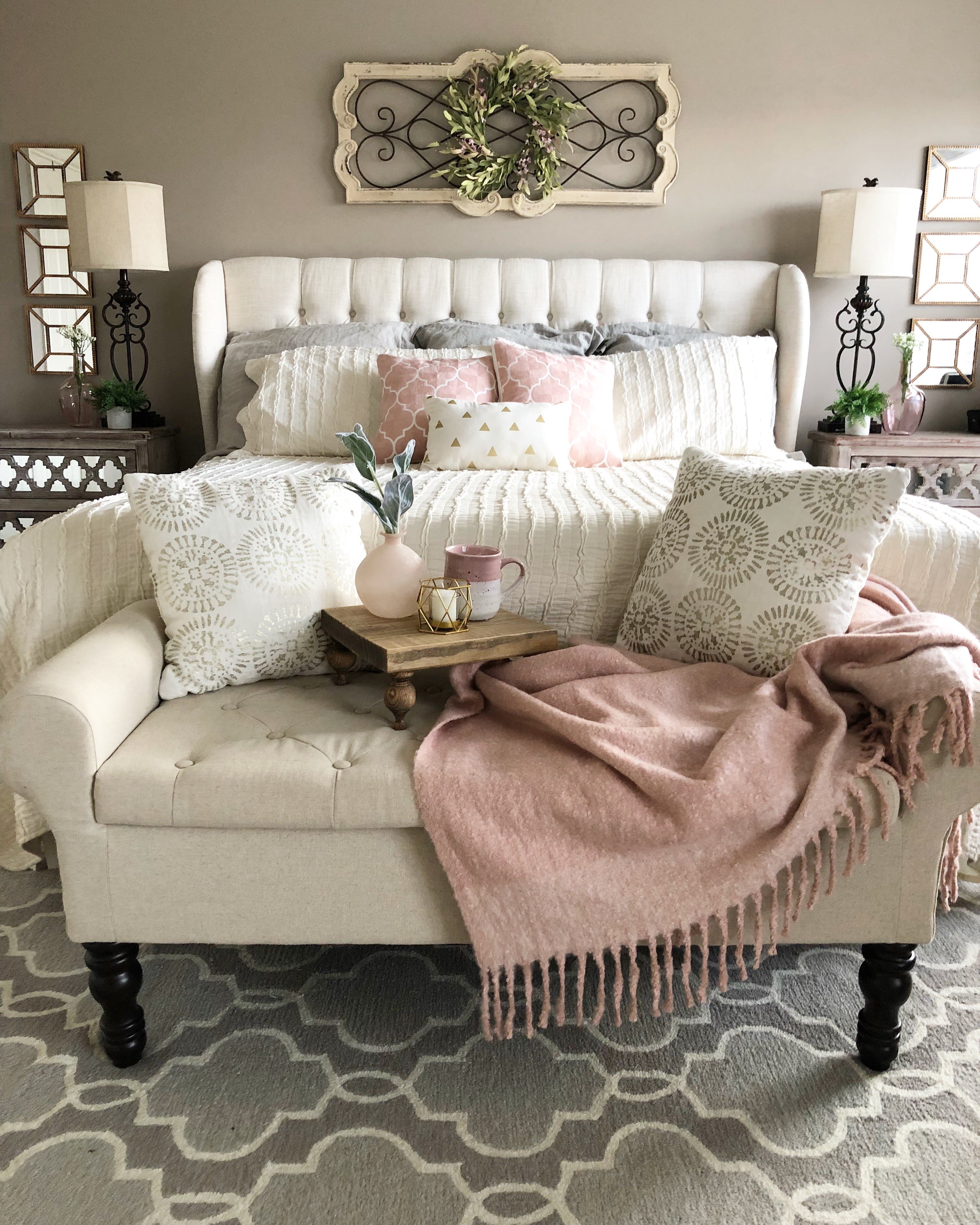 how to add blush into your decor, our master bedroom mini makeover