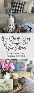 The cheap way to change out pillows around your house with amazon pillow covers!