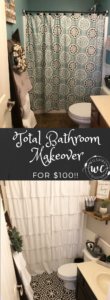 Total bathroom makeover for $100! A tutorial on how to stencil your tile floors!