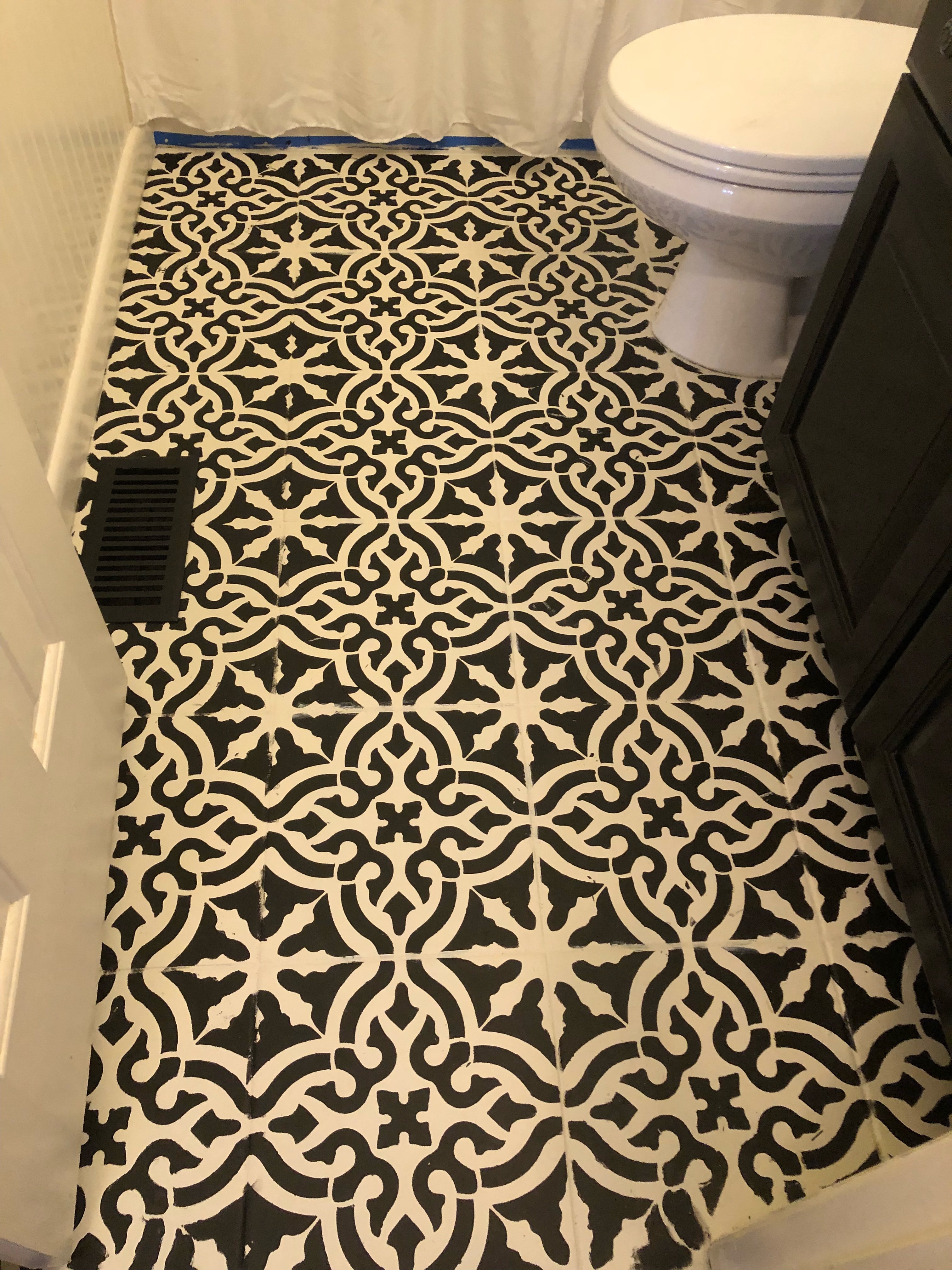 How to stencil your tile floors for a beautiful and cheap DIY! A step