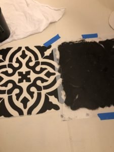 stencil tutorial for painted tile floors