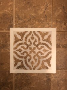 stencil tutorial on floors. royal stencil toledo tile