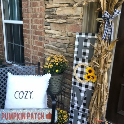 Easy DIY Buffalo Check Porch Board for any season!