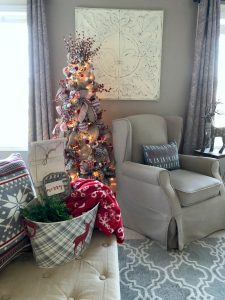 4 ideas on how to add Christmas decor to your master bedroom, tree, pillows, throw blanket and more!