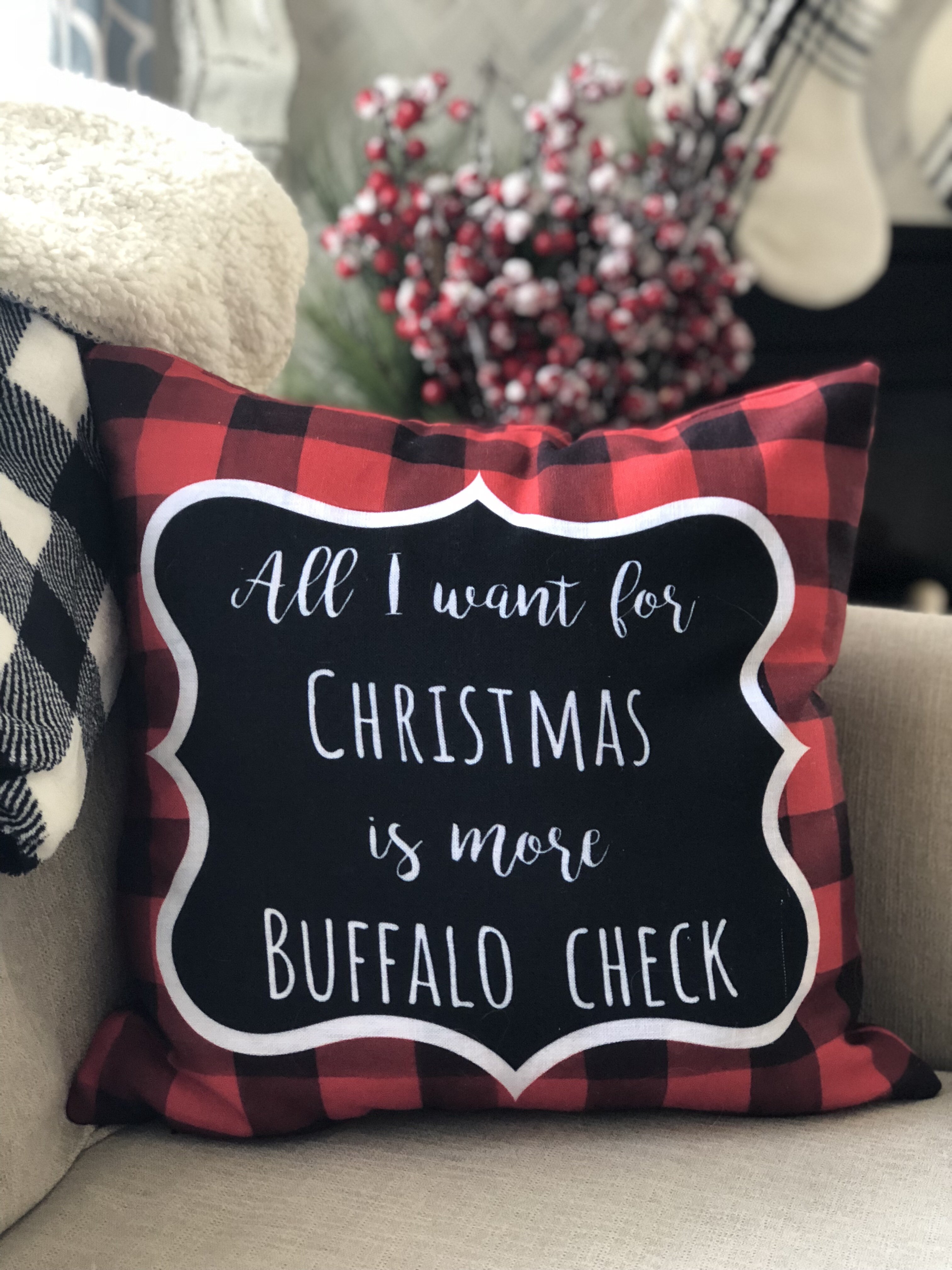 red buffalo check pillow covers