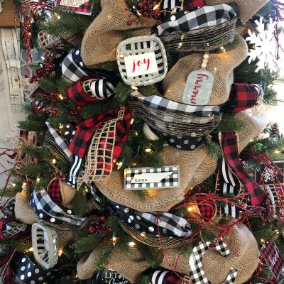 Buffalo Check Christmas Tree with ribbon- 2018