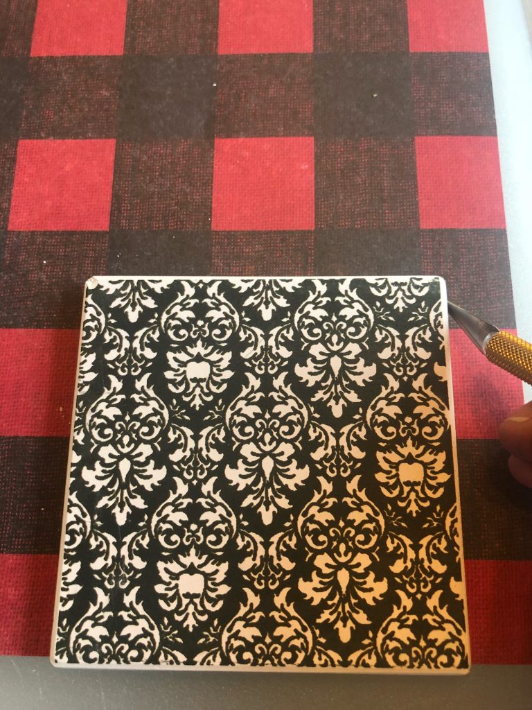 DIY Christmas Coasters using dollar tree coasters Wilshire Collections