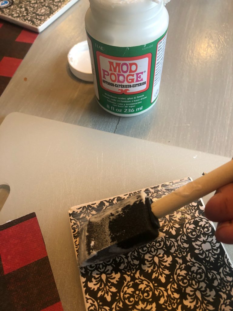 DIY Christmas coasters with dollar tree and mod podge Wilshire