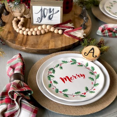 How to put together an easy Christmas table setting that's cute and affordable!