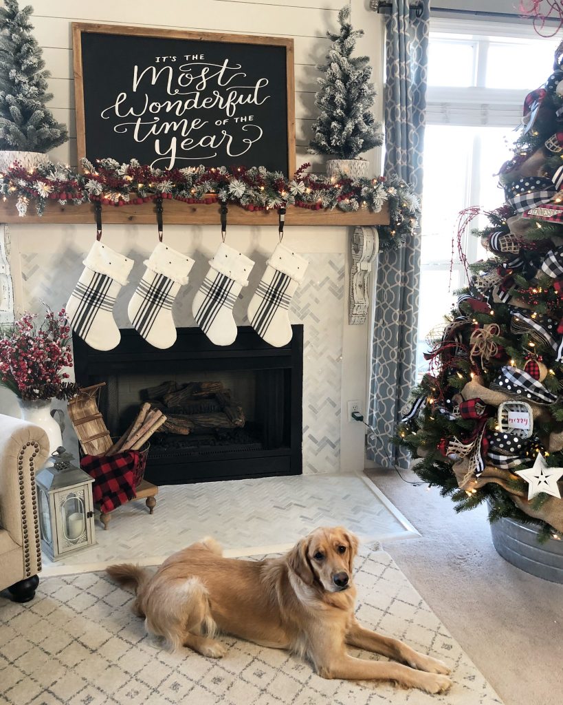 My Christmas Fireplace Decorations With Bailey The Golden My Christmas Fireplace Decorations With