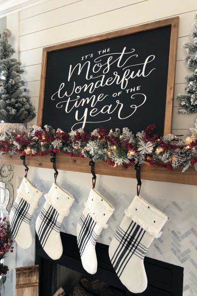 My Christmas fireplace its the most wonderful time of the year sign