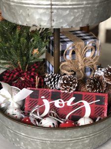 Buffalo check Tiered Christmas tray