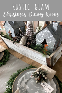 Rustic Glam Christmas Dining Room with touches of farmhouse, fancy and everything in between!