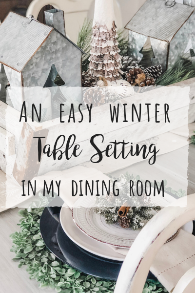 An easy winter table setting in my dining room!