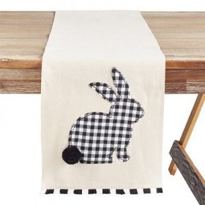 Buffalo check Easter decor, table runner with bunny from Pier 1