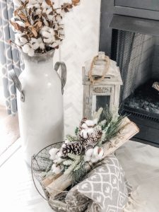 using birchwood in your winter decor is so cute!