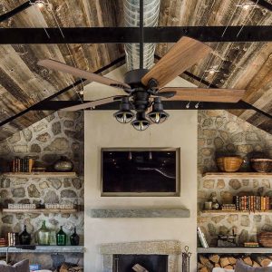 Farmhouse ceiling fan with an industrial vibe