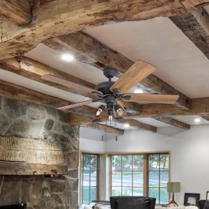 farmhouse ceiling fan with cage lights