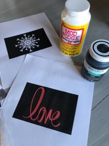 Reversible Winter and Valentines craft, supplies needed