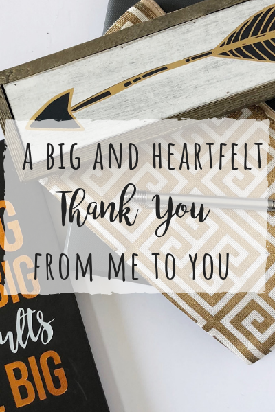 A heartfelt thank you from me to you!