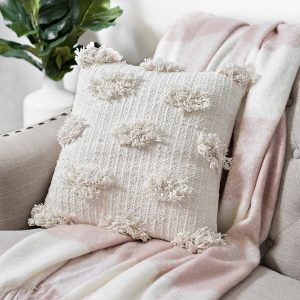 Cute everyday throw pillows for your home- shaggy dot pillow