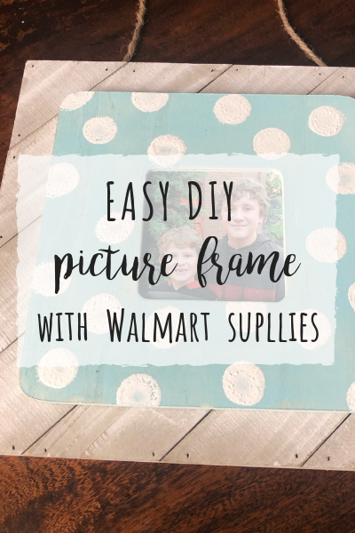 Easy DIY picture frame using walmart supplies for a cute look!