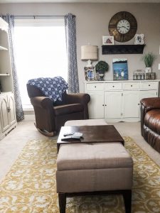 Mini decorating refresh for a big change in our bonus room before picture
