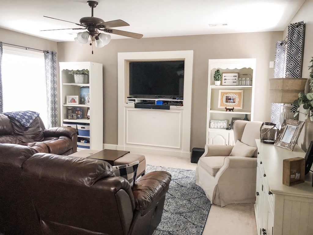 Mini decorating refresh for a big change in our bonus room, the whole room