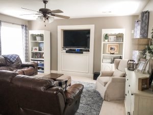 Mini decorating refresh for a big change in our bonus room, the whole room