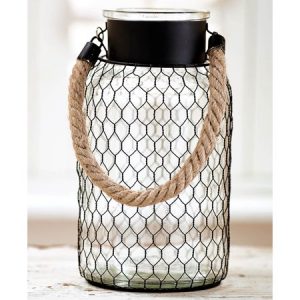 The best farmhouse vases for your florals- chicken wire glass vase
