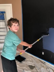 Boys game room makeover, painting the walls