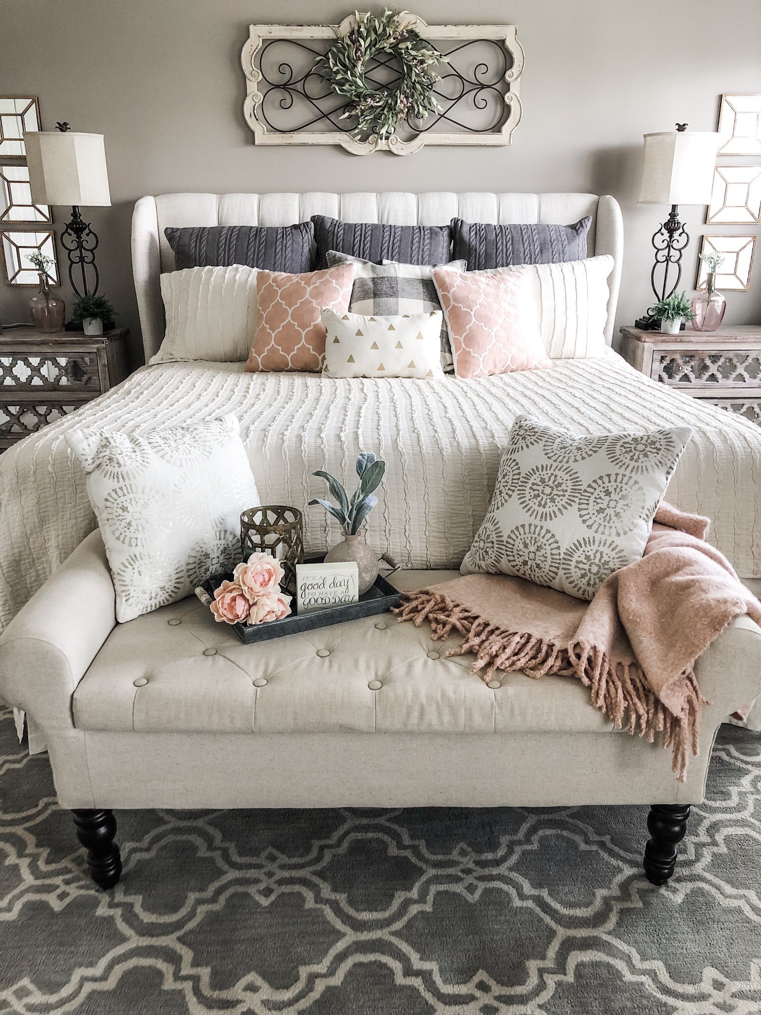 Simple Ideas For Adding Blush Accents To Your Decor My Master Bedroom For Spring Wilshire Collections