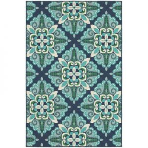 The perfect outdoor rugs--blues and white