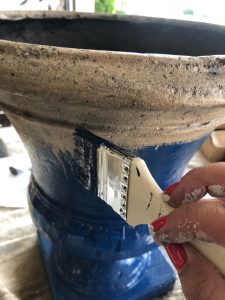 2 hacks to create easy outdoor planters, painting an urn
