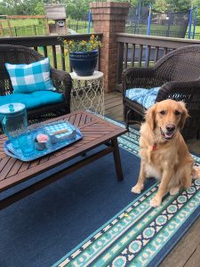 Summer outdoor space ideas, using furniture, rugs, coffee tables and more!